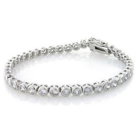 Pulseira de tênis de diamantes com corte redondo de 8.40 quilates em ouro branco 14K - harrychadent.pt