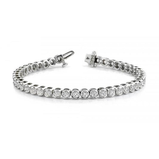 Pulseira de tênis de diamante com corte redondo de 8.40 ct joias finas de ouro branco - harrychadent.pt