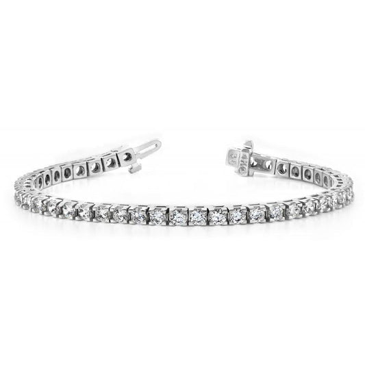 Bracelete de tênis redondo de diamante básico de 8.60 quilates em ouro branco 14K - harrychadent.pt