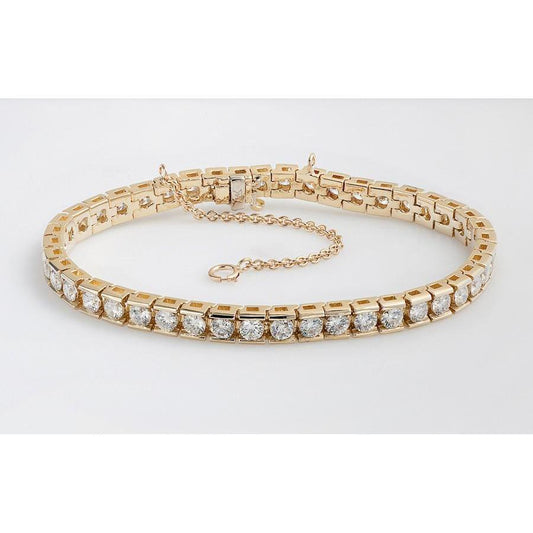 Conjunto de canaleta de pulseira de tênis de diamantes redondos de 8.80 quilates em ouro - harrychadent.pt