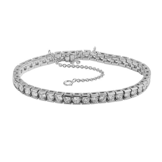 8.80 Ct. Conjunto de canal de pulseira de tênis de diamante em ouro branco 14K - harrychadent.pt