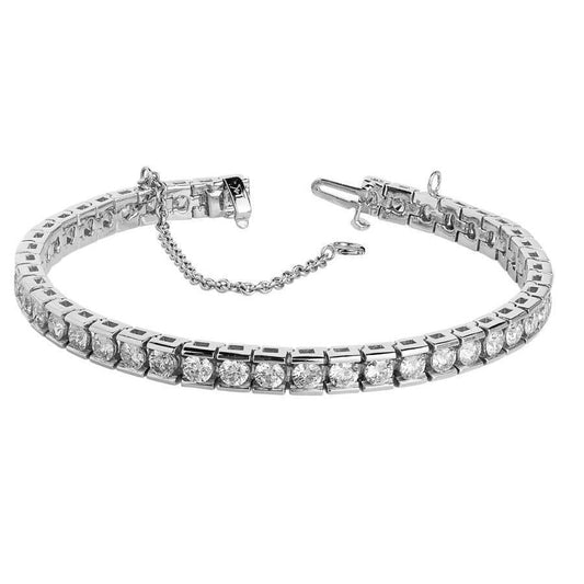 8.80 Ct. Conjunto de canal de pulseira de tênis de diamante em ouro branco 14K - harrychadent.pt