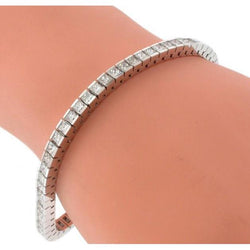 9 Carats Channel Set Princess Cut Diamond Tennis Bracelet White
