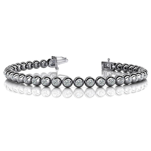 Conjunto de moldura de tênis de 9 quilates de diamantes e lapidação redonda em ouro branco - harrychadent.pt