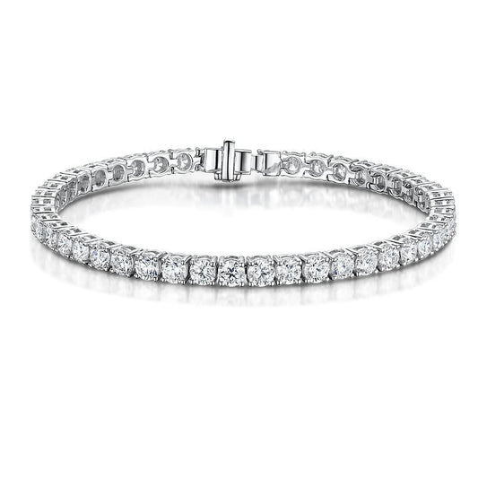 Bracelete de tênis de diamante brilhante redondo de 9 quilates e joias de ouro branco - harrychadent.pt