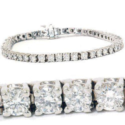 9 Carats Round Cut Diamond Tennis Bracelet Solid White Gold 14K