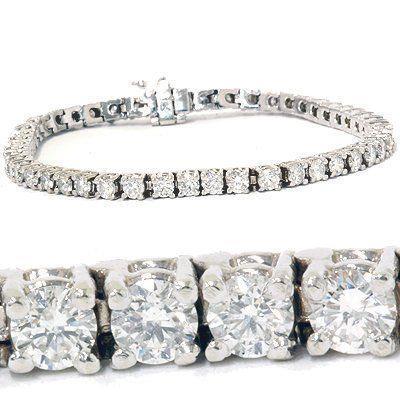 Bracelete de tênis de 9 quilates de diamante com corte redondo em ouro branco sólido 14K - harrychadent.pt