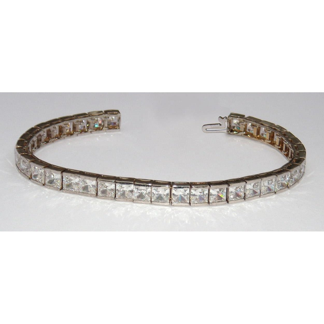 Bracelete Princess Diamond Tennis 9 Ct WG 14K Personalizada - harrychadent.pt