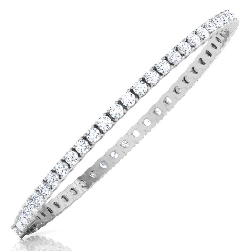 Pulseira de tênis de diamante com configuração de pino redondo de 9 ct joias de ouro branco - harrychadent.pt
