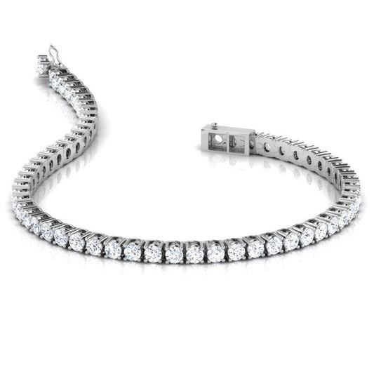 Pulseira de tênis de diamante com configuração de pino redondo de 9 ct joias de ouro branco - harrychadent.pt