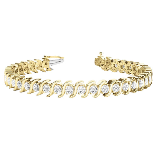 Pulseira de tênis de diamante de 9.5 quilates e ouro amarelo 14K - harrychadent.pt