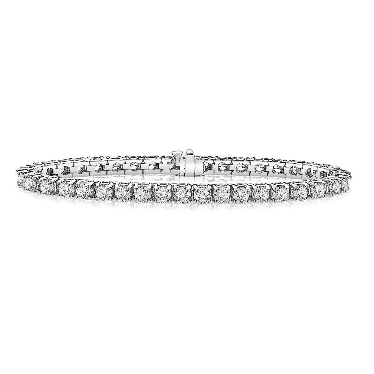 Pulseira de tênis redonda de diamante de 9.5 quilates de ouro feminino - harrychadent.pt