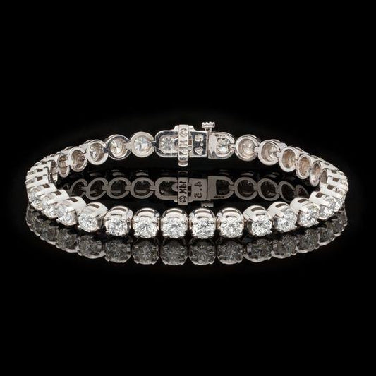 Bracelete de tênis de diamante com corte redondo de 9.60 quilates em ouro branco - harrychadent.pt