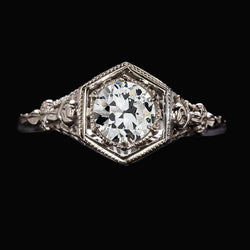 Art Nouveau Jewelry New Antique Style Solitaire Old Miner Diamond Ring