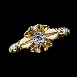 Art Nouveau Jewelry New Solitaire Ring Round Old Miner Genuine Diamond 0.50 Ct