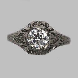 Art Nouveau Jewelry New Women Solitaire Old Cut Lab Grown Diamond Ring