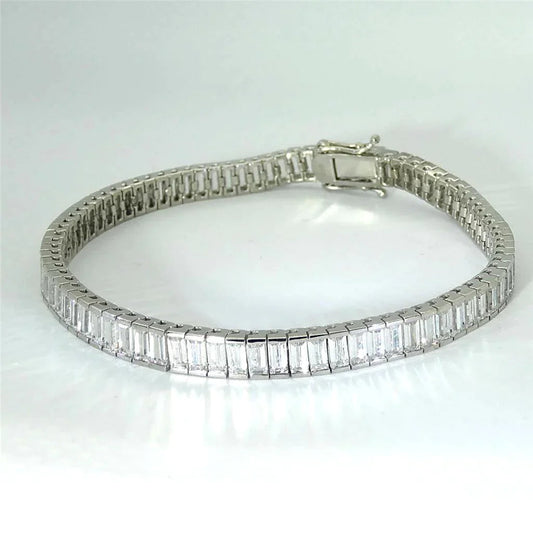 Baguete Diamante Pulseira de Tênis