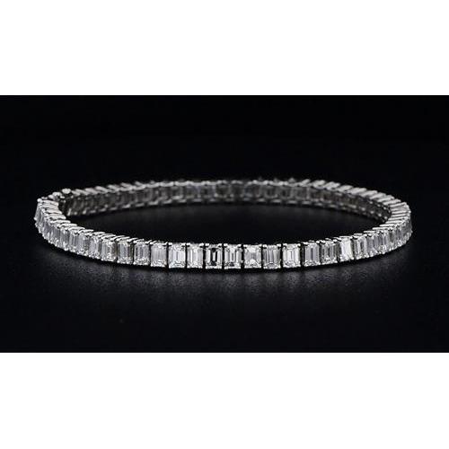 Diamante Baguete Pulseira Ouro Branco