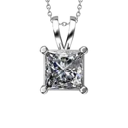 Bella collana di diamanti taglio principessa ciondolo gioielli in oro 1.5 ct - harrychadent.pt