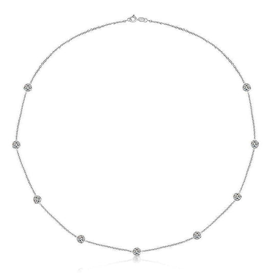 Bezel Setting F Vs1 6 quilates Yard Of Diamonds Colar de ouro branco - harrychadent.pt