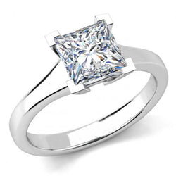 Big Princess Cut 3 Ct Solitaire Diamond Anniversary Ring White Gold
