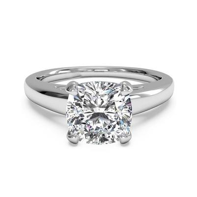Almofada grande cintilante com corte de diamante de 3 quilates e anel de noivado em ouro branco - harrychadent.pt