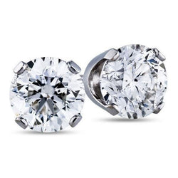Big Sparkling Diamond Stud Earrings G SI1 4 Carats White Gold 14K