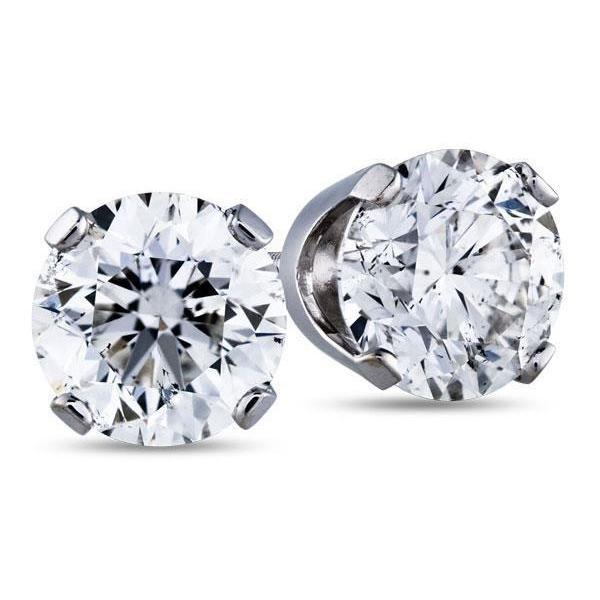 Grandes brincos de diamante brilhantes G Vs2 4.0 quilates em ouro branco 14K - harrychadent.pt