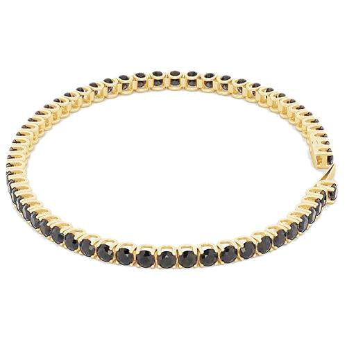 Pulseira de tênis de diamante negro 5.90 quilates F Vs1 ouro amarelo 14K - harrychadent.pt