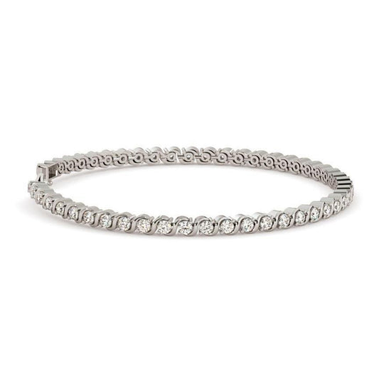 Pulseira de tênis de 5 quilates de diamantes de corte brilhante em ouro branco 14K - harrychadent.pt