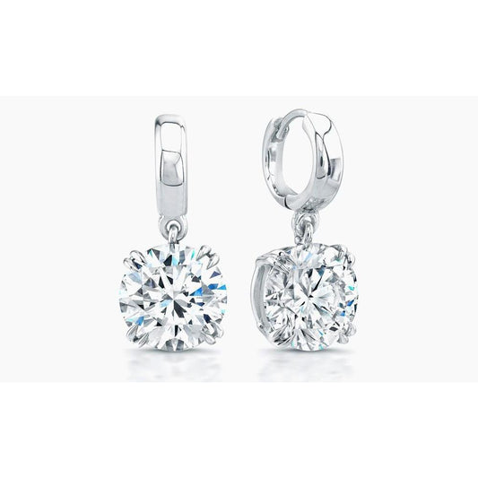 Brincos Lady Dangle com corte brilhante de 5,50 quilates e ouro branco - harrychadent.pt