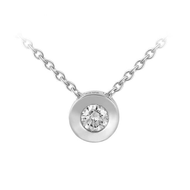 Pingente de colar de diamante brilhante Cut Solitaire 0.75 quilates WG 14K - harrychadent.pt