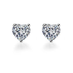 Casual Heart Shaped Diamond Stud Earrings