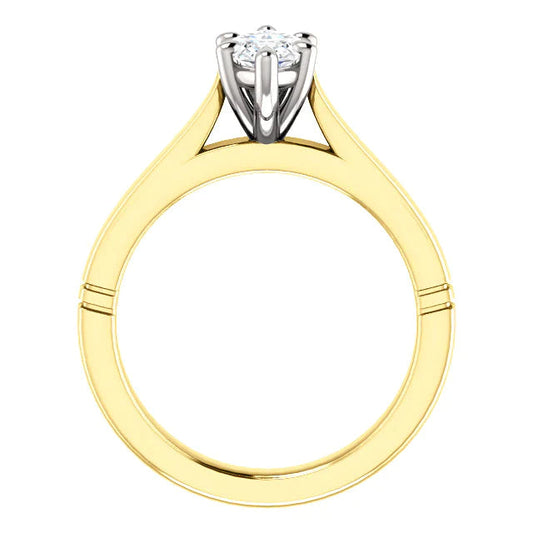 Anel de diamante solitário com configuração de catedral joias de 3 quilates