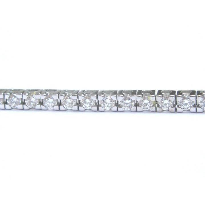 Conjunto de canais pulseira de diamante com corte redondo 5.10 quilates e ouro branco 14K - harrychadent.pt