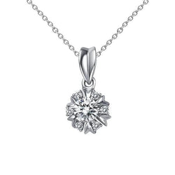 Circle Shape Women Pendant Necklace 2.10 Carats Round Cut Diamonds