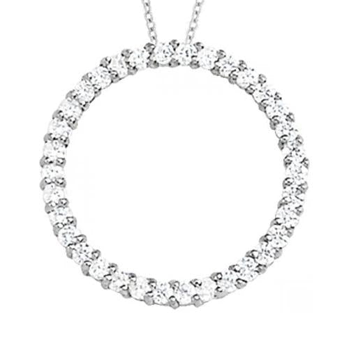 Pingente de diamantes redondos do estilo do círculo 1.20 ct. Sem Corrente Ouro 14K - harrychadent.pt