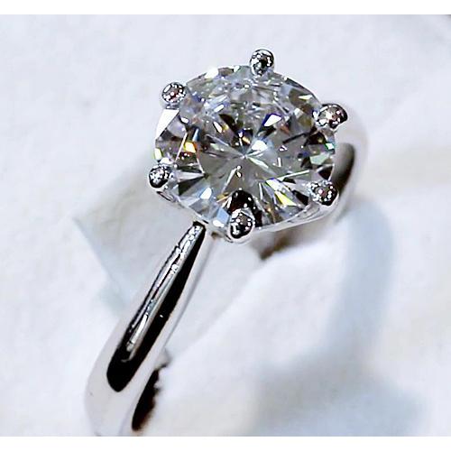 Solitaire clássico de 4 quilates redondo diamante anel de configuração de catedral - harrychadent.pt