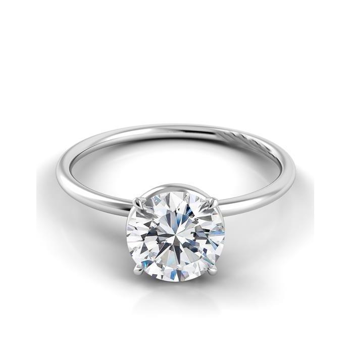 Classic Solitaire Diamond Anniversary Ring 2.50 quilates em ouro branco 14K - harrychadent.pt