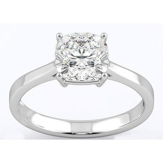 Almofada com corte de 3 ct solitaire anel de diamante em ouro branco 14k novo - harrychadent.pt