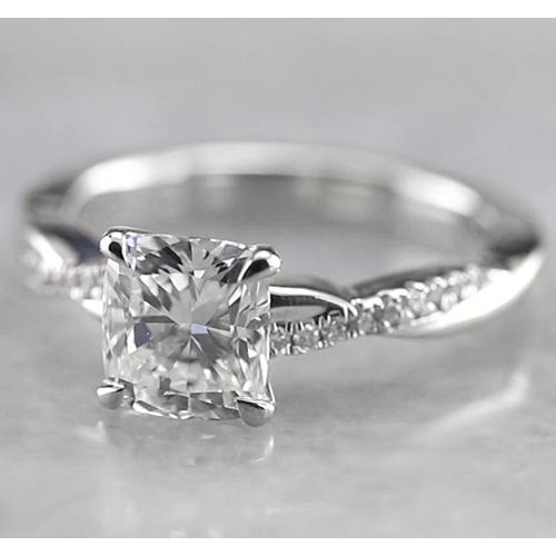 Almofada de diamante anel de noivado 1.50 quilates em ouro branco 14K - harrychadent.pt