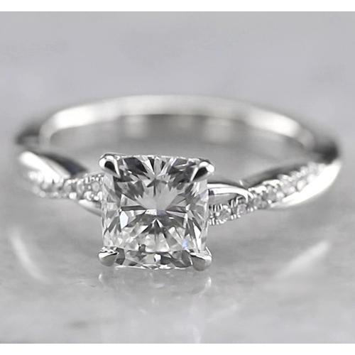 Almofada de diamante anel de noivado 1.50 quilates em ouro branco 14K - harrychadent.pt