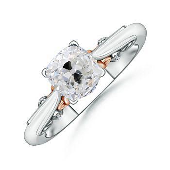 Almofada Diamond Old Miner Ring Solitaire 1.50 quilates filigrana dois tons - harrychadent.pt