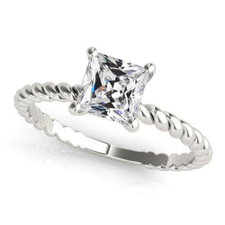 Cushion Old Miner Diamond Solitaire Ring Rope Style 3 Carats