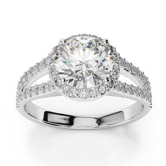 Anel de anel de diamante de 4 quilates Halo - harrychadent.pt