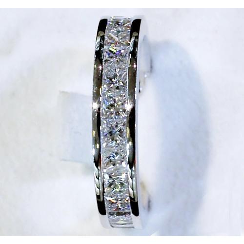 Faixa de aniversário de diamante 4.60 quilates Princesa corte ouro branco 14K - harrychadent.pt