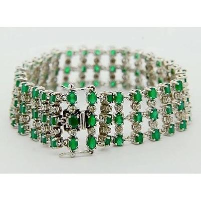 Pulseira de tapete de diamantes verde esmeralda colombiana 48.35 quilates - harrychadent.pt