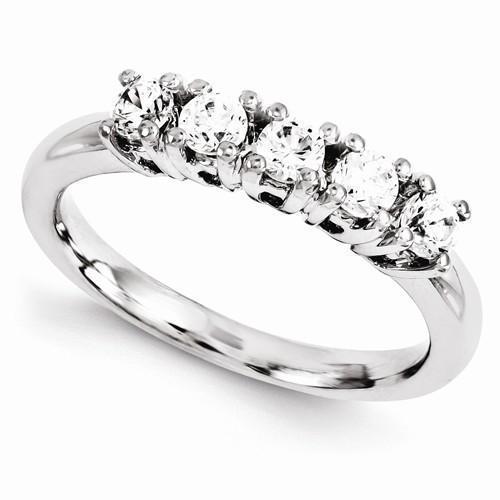 Faixa de noivado de diamante 0,75 quilates joias femininas ouro branco 14K - harrychadent.pt