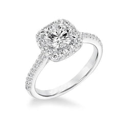 Diamond Engagement Halo Ring 1.85 Carats