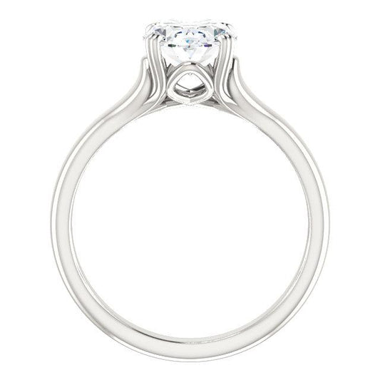 Anel Solitaire Oval de Noivado de Diamante Ouro Branco 3.50 quilates - harrychadent.pt